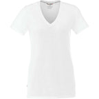 Sarek V-Neck Tee with Chainstitch Detail for Women Transfer - White - Front Flat