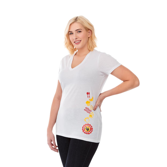 Sarek V-Neck Tee with Chainstitch Detail for Women Transfer