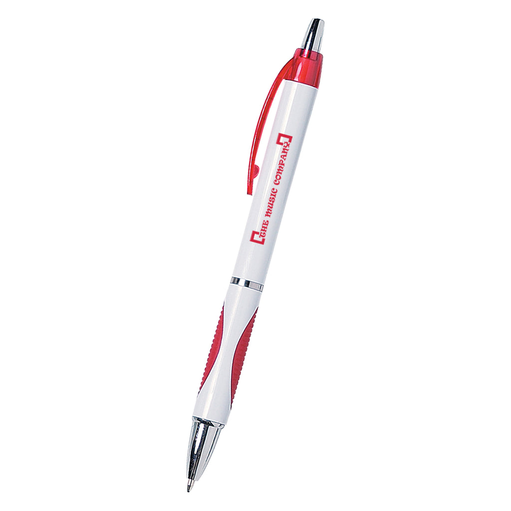 Sassy Pen with Your Logo - White/red - Silk Screen