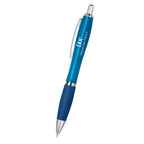Satin Pen, Custom Printed Full Color - Blue - Silk Screen
