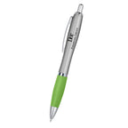 Satin Pen, Custom Printed Full Color - Lime Green - Silk Screen