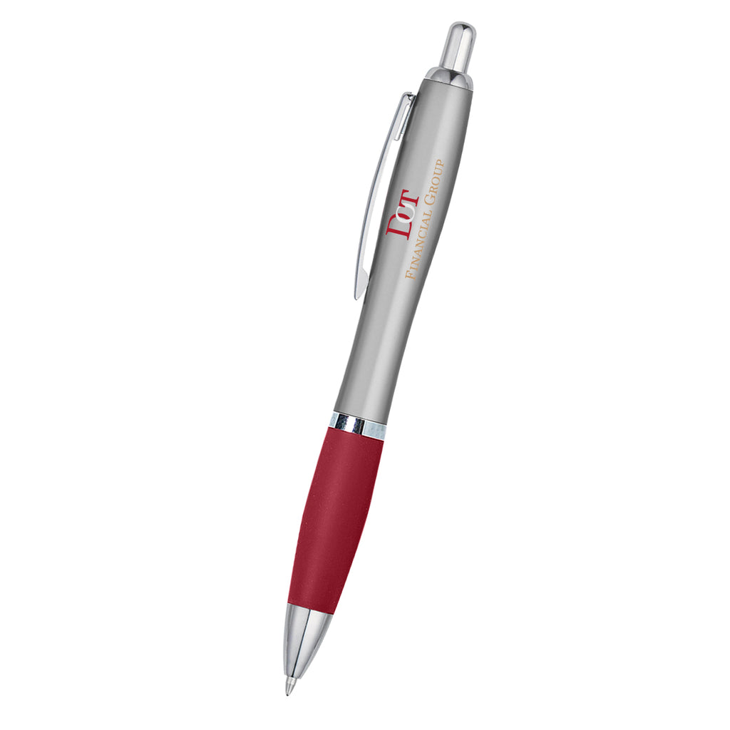 Satin Pen, Custom Printed - Red - Full Color