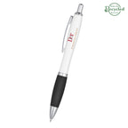 Satin Pen, Custom Printed - White with Black - Full Color