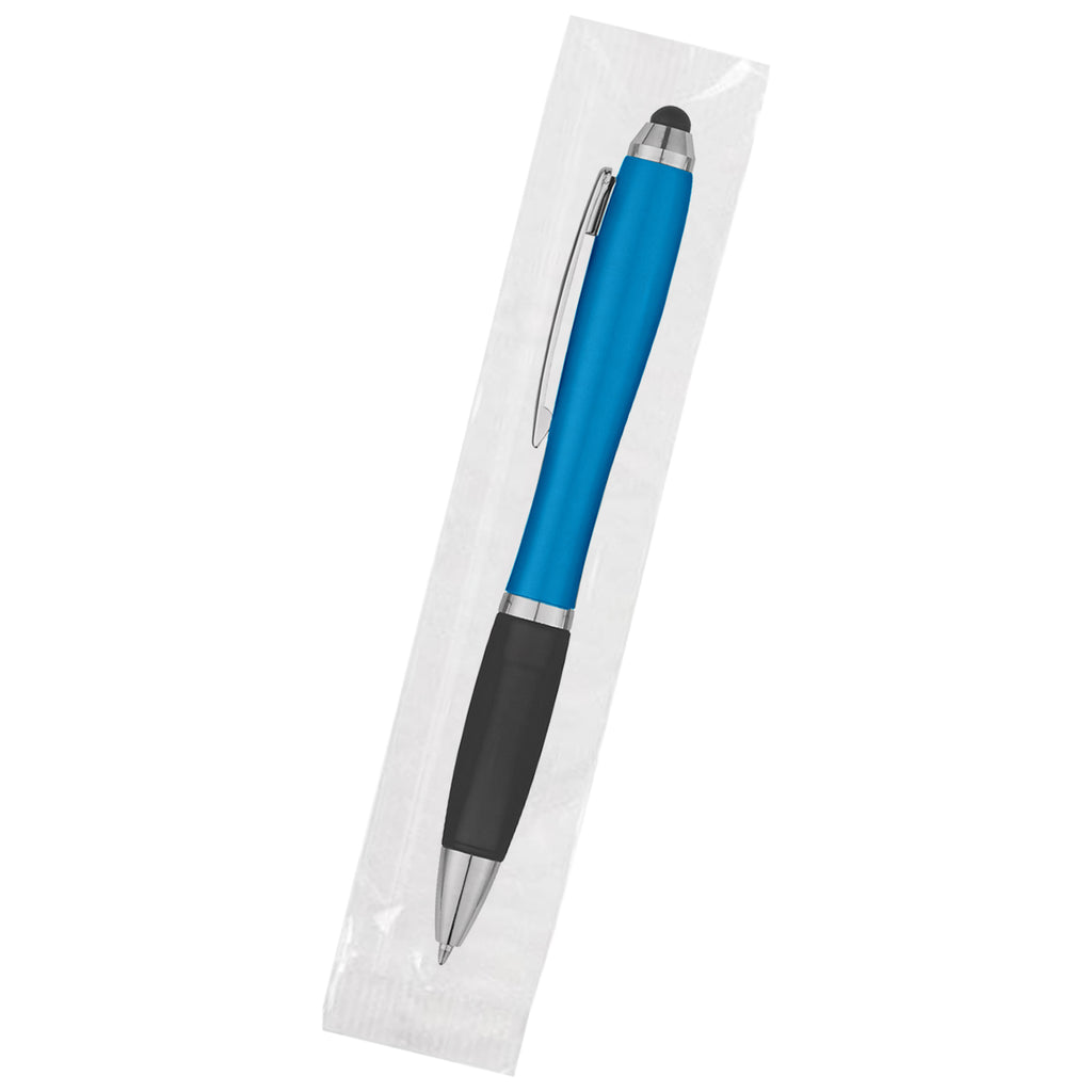 Satin Pen with Stylus Tip - Black - Cellobag