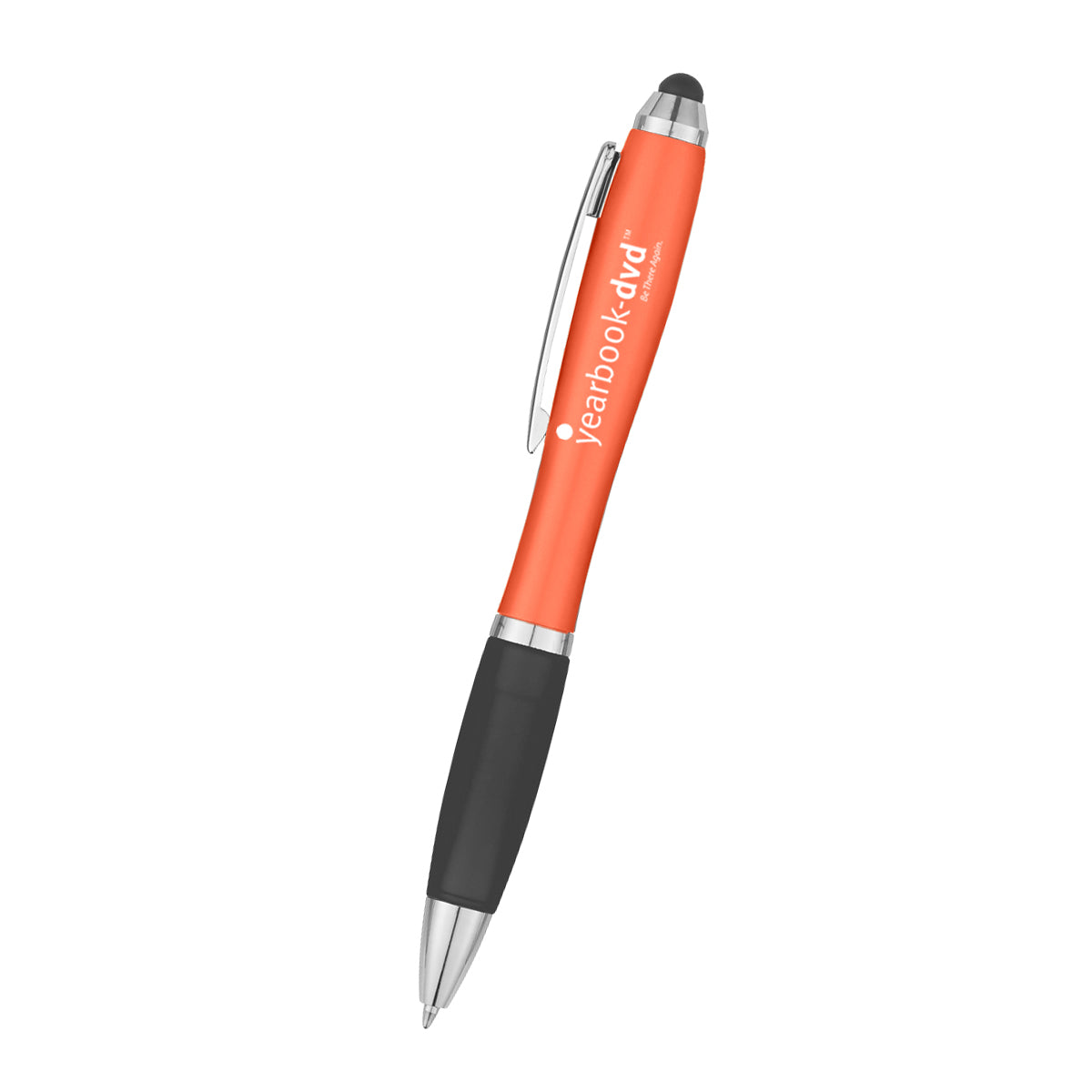 Satin Pen with Stylus Tip - Black - Silk Screen