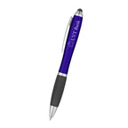 Satin Pen with Stylus Tip - Black - Silk Screen