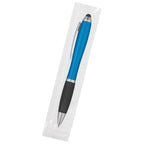 Satin Pen with Stylus Tip Full Color - Black - Cellobag
