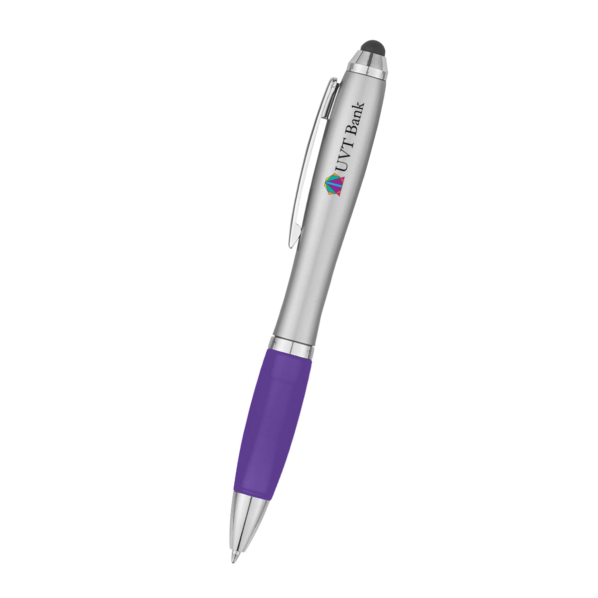 Satin Pen with Stylus Tip Full Color - Purple - Full Color
