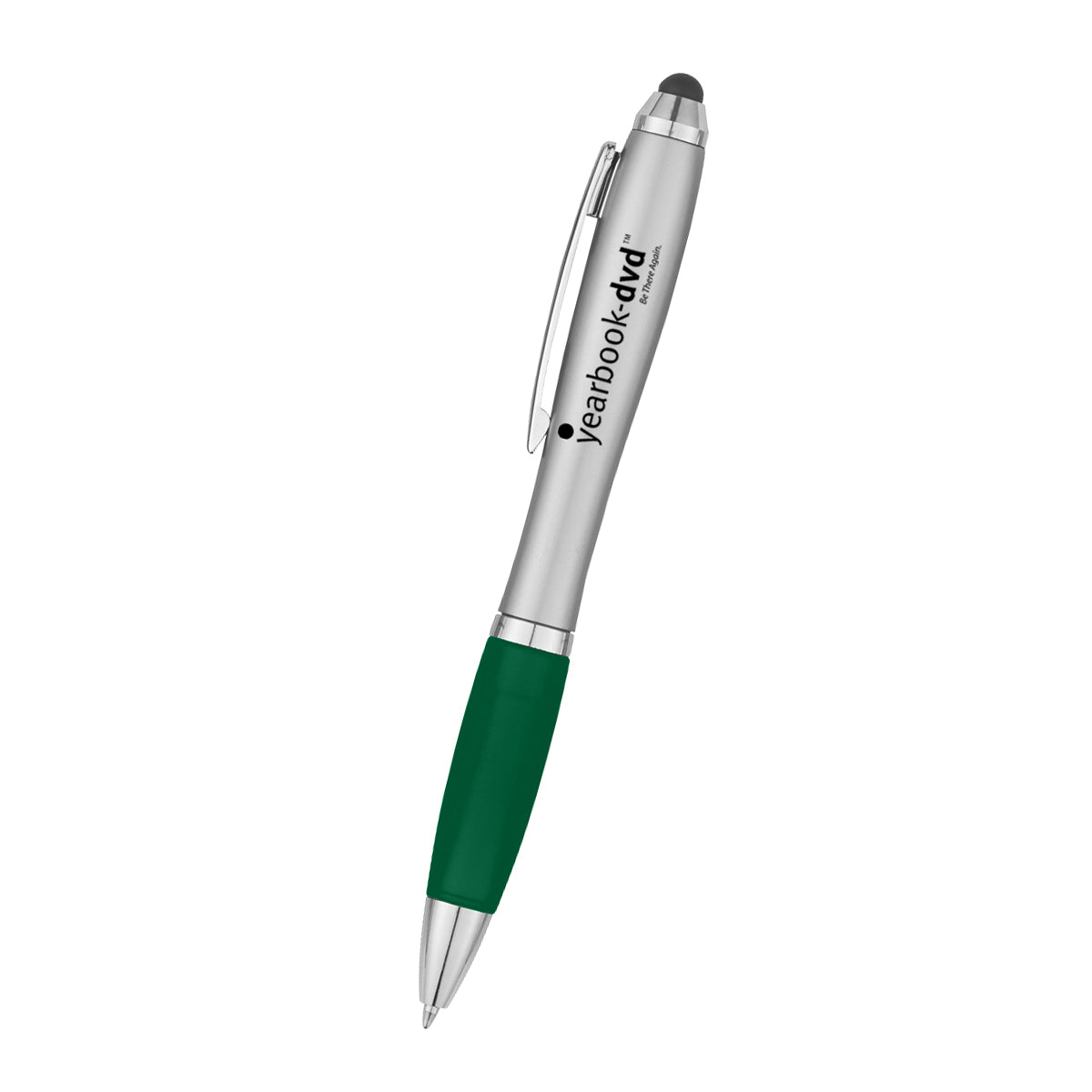 Satin Pen with Stylus Tip - Green - Silk Screen
