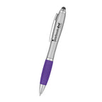 Satin Pen with Stylus Tip - Purple - Silk Screen