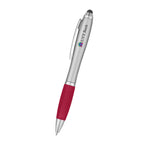Satin Pen with Stylus Tip - Red - Full Color