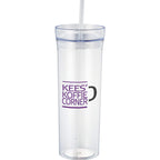 Sauron Clear Plastic Tumbler with Straw, 22 oz - Clear - Front