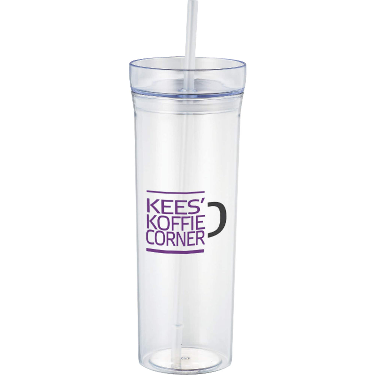 Sauron Clear Plastic Tumbler with Straw, 22 oz - Clear - Front