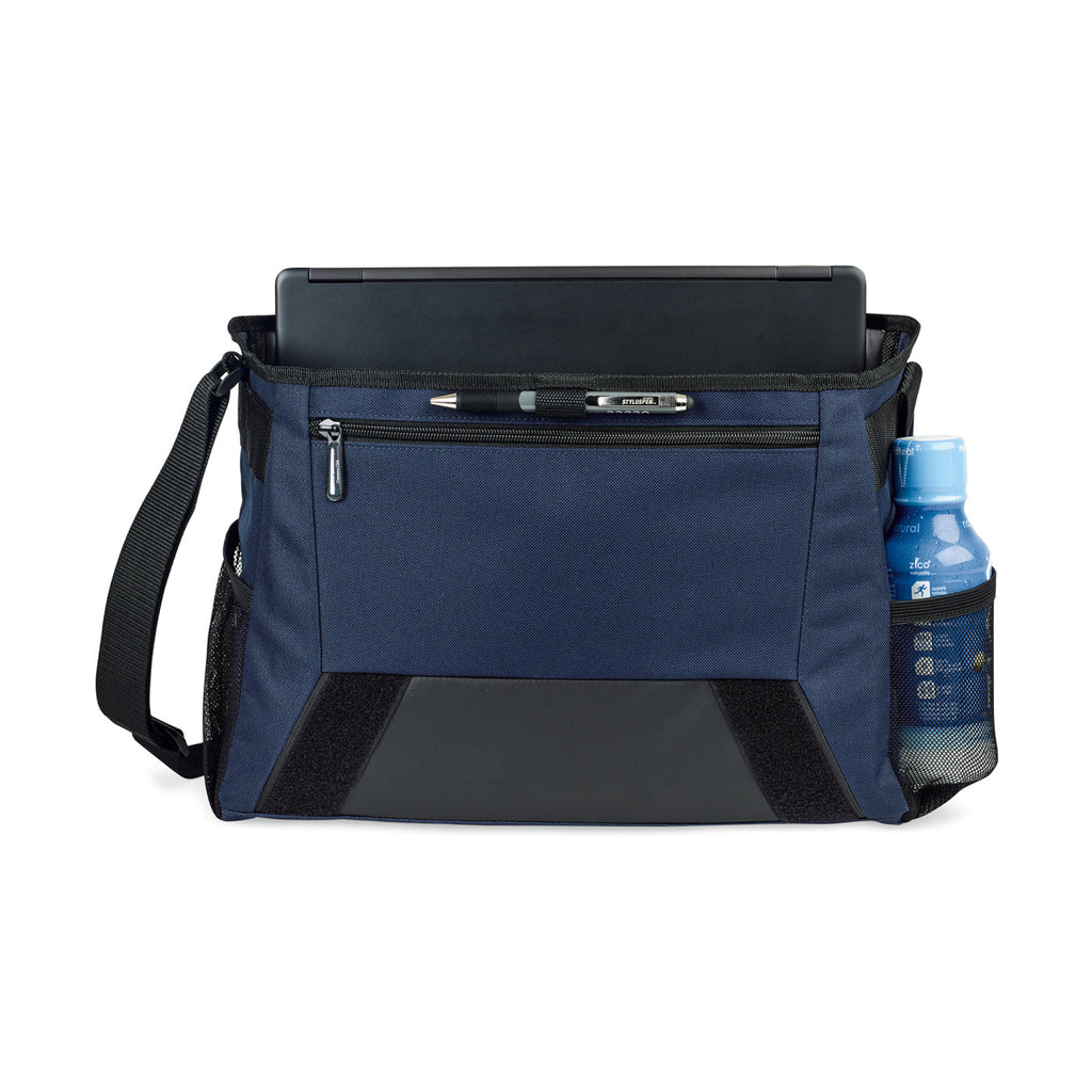 Sawyer Laptop Messenger Bag with Pen Loop Embroidery - Navy Blue - View 3