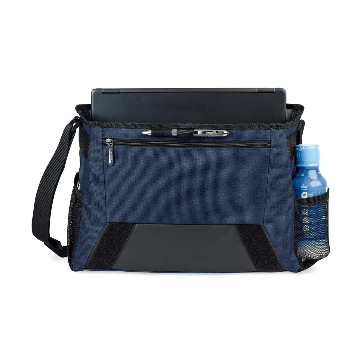 Sawyer Laptop Messenger Bag with Pen Loop Full Color - Navy Blue - View 3