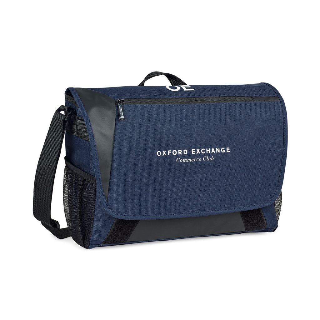 Sawyer Laptop Messenger Bag with Pen Loop - Navy Blue - View 2