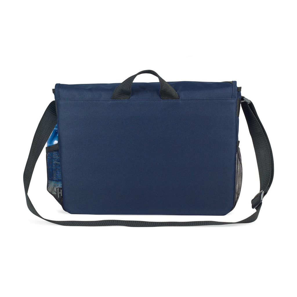 Sawyer Laptop Messenger Bag with Pen Loop - Navy Blue - View 4