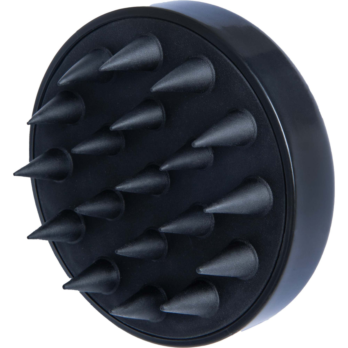 Scalp Massager Shampoo Brush in Recycled Plastic - Black - Silicone Bristles Detail