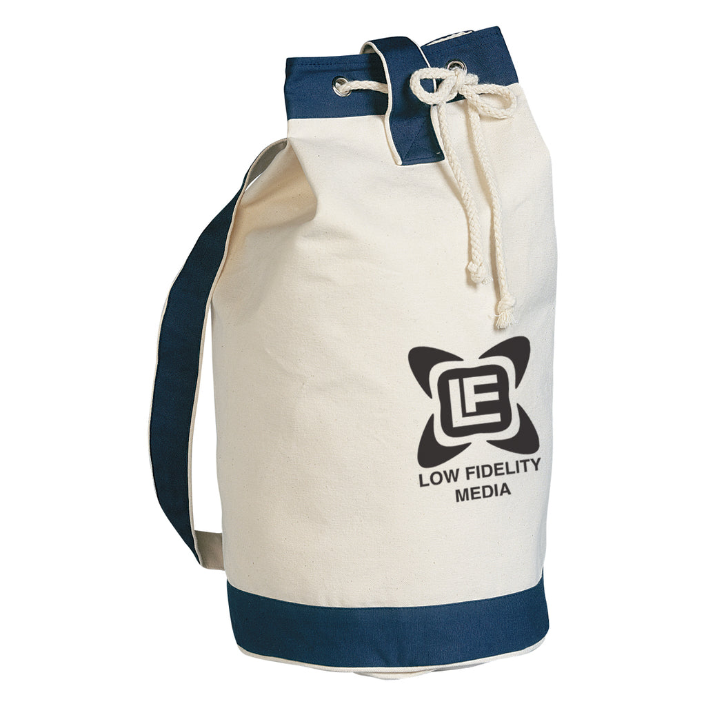 Schooner Tote Bag in Cotton Canvas - Blue - Silk Screen