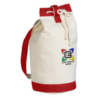 Schooner Tote Bag in Cotton Canvas Embroidery - Natural with Red - Embroidery