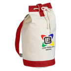 Schooner Tote Bag in Cotton Canvas - Natural with Red - Colorbrite