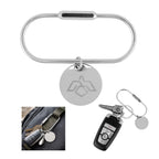 Screw Lock Key Ring and Round Charm - Laser