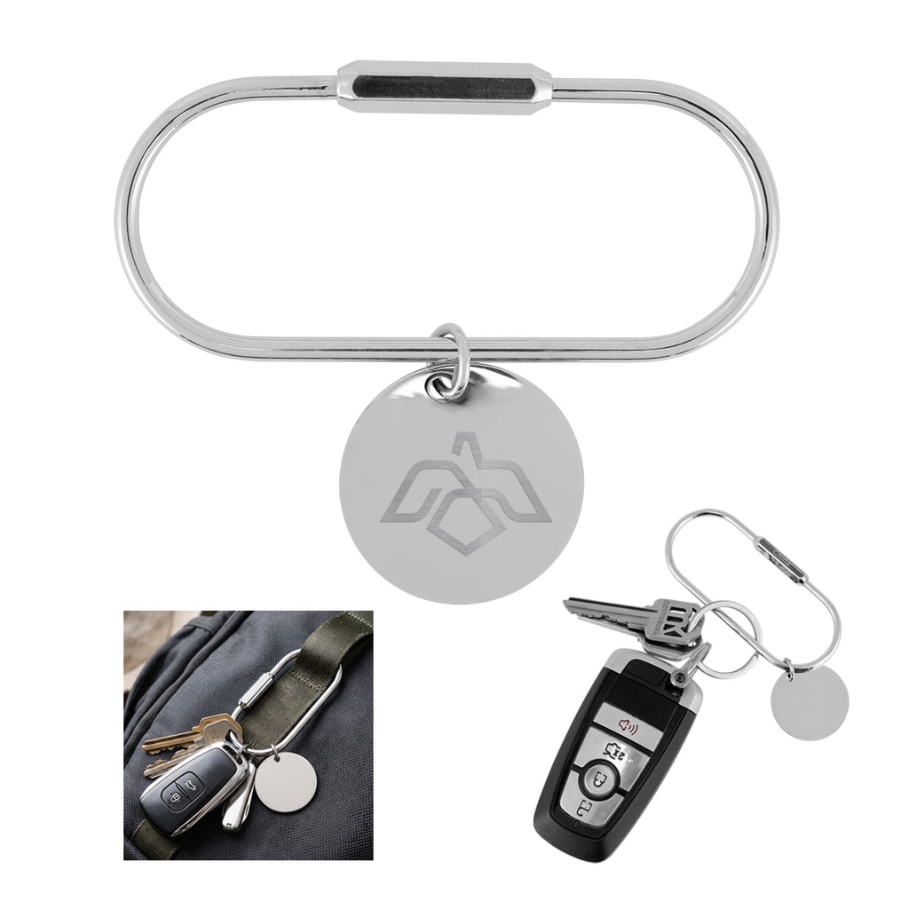 Screw Lock Key Ring and Round Charm