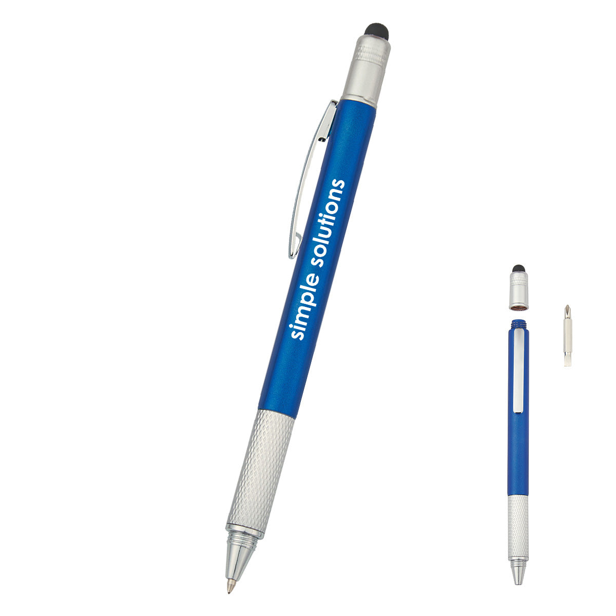 Screwdriver Pen and Stylus - Blue - Silk Screen