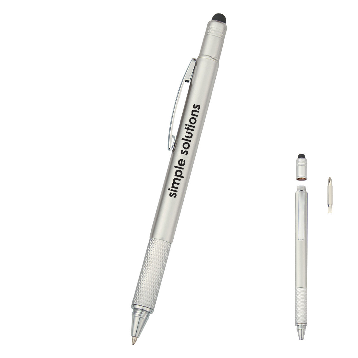 Screwdriver Pen and Stylus - Silver - Silk Screen