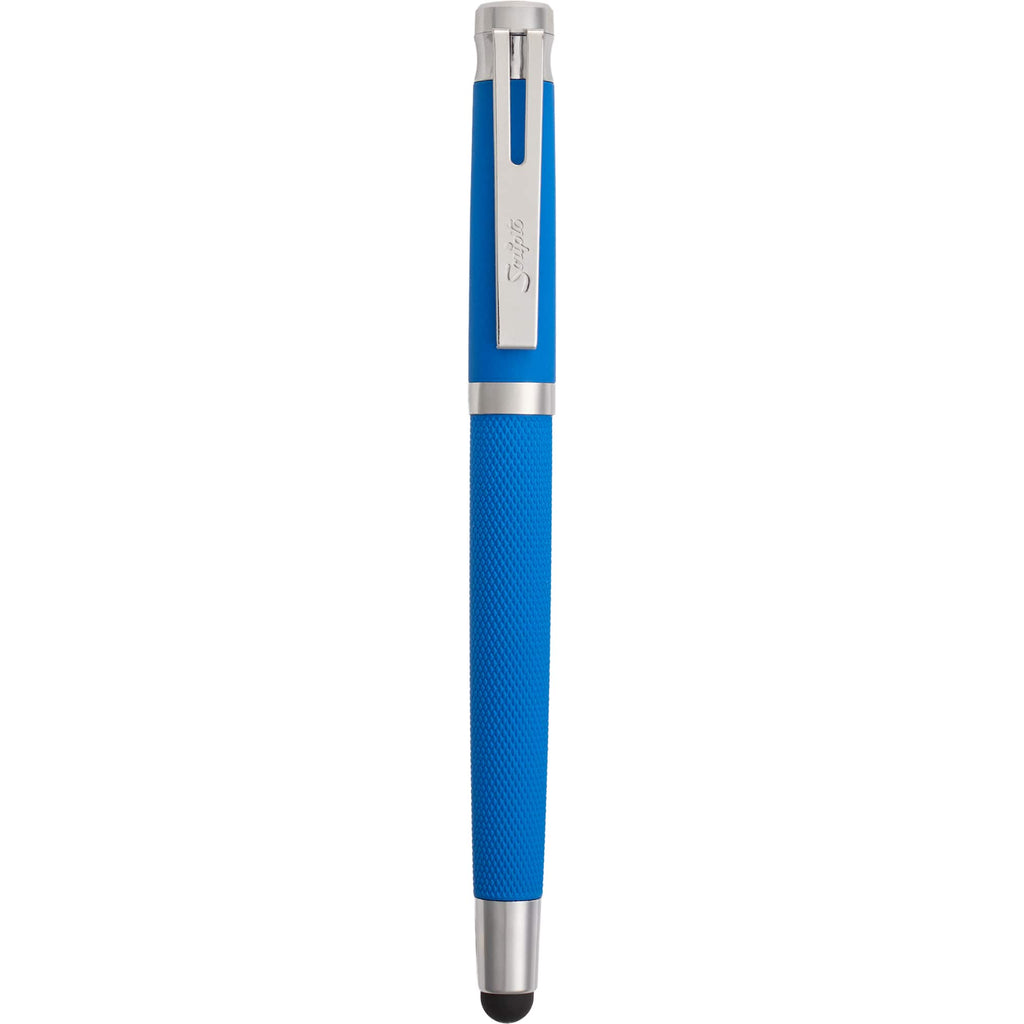 Scripto Bali Gel Stylus Pen in Recycled ABS Full Color - Blue - Clip