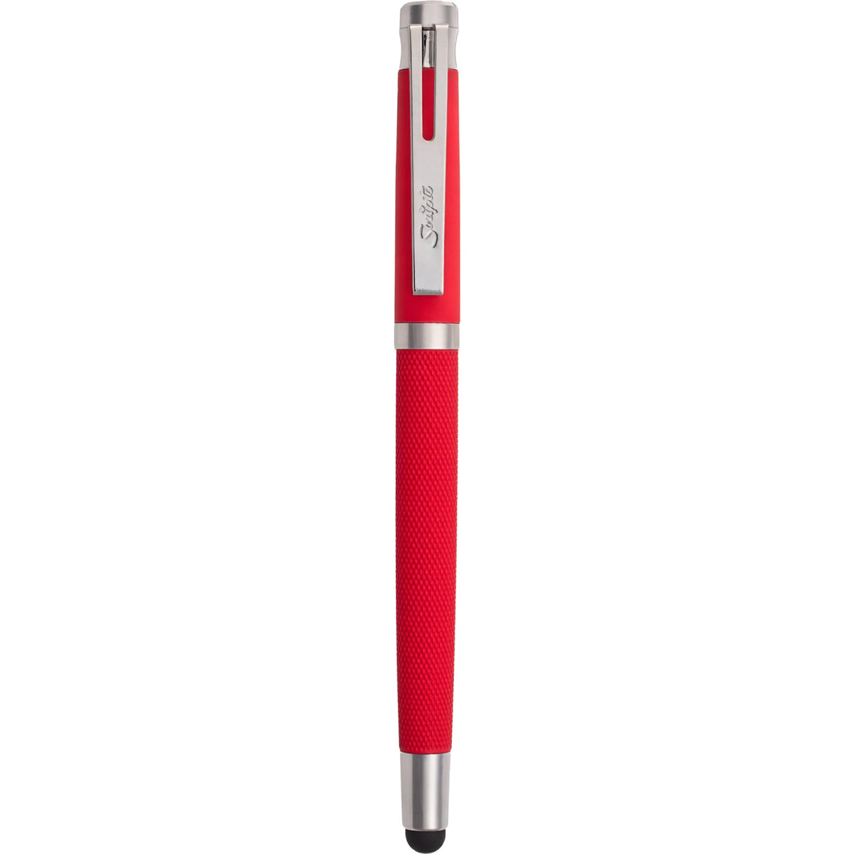 Scripto Bali Gel Stylus Pen in Recycled ABS Full Color - Red - Clip