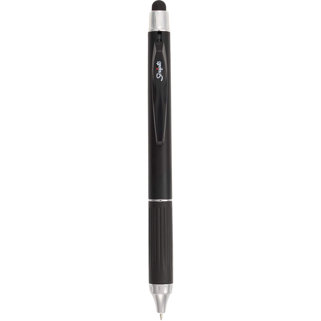 Scripto Neo Metallic Stylus Gel Pen in Recycled ABS Full Color - Black - Clip