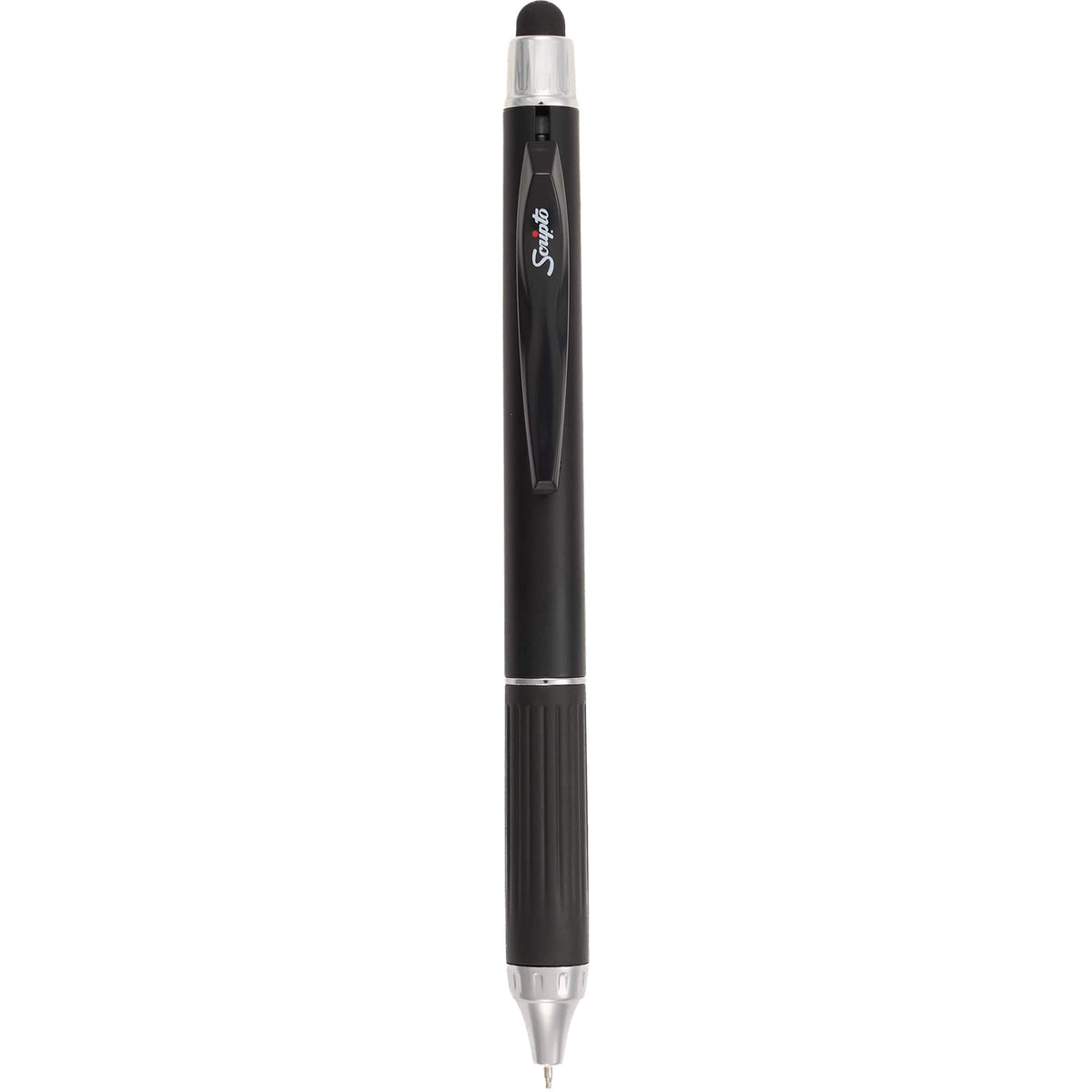 Scripto Neo Metallic Stylus Gel Pen in Recycled ABS Full Color - Black - Clip