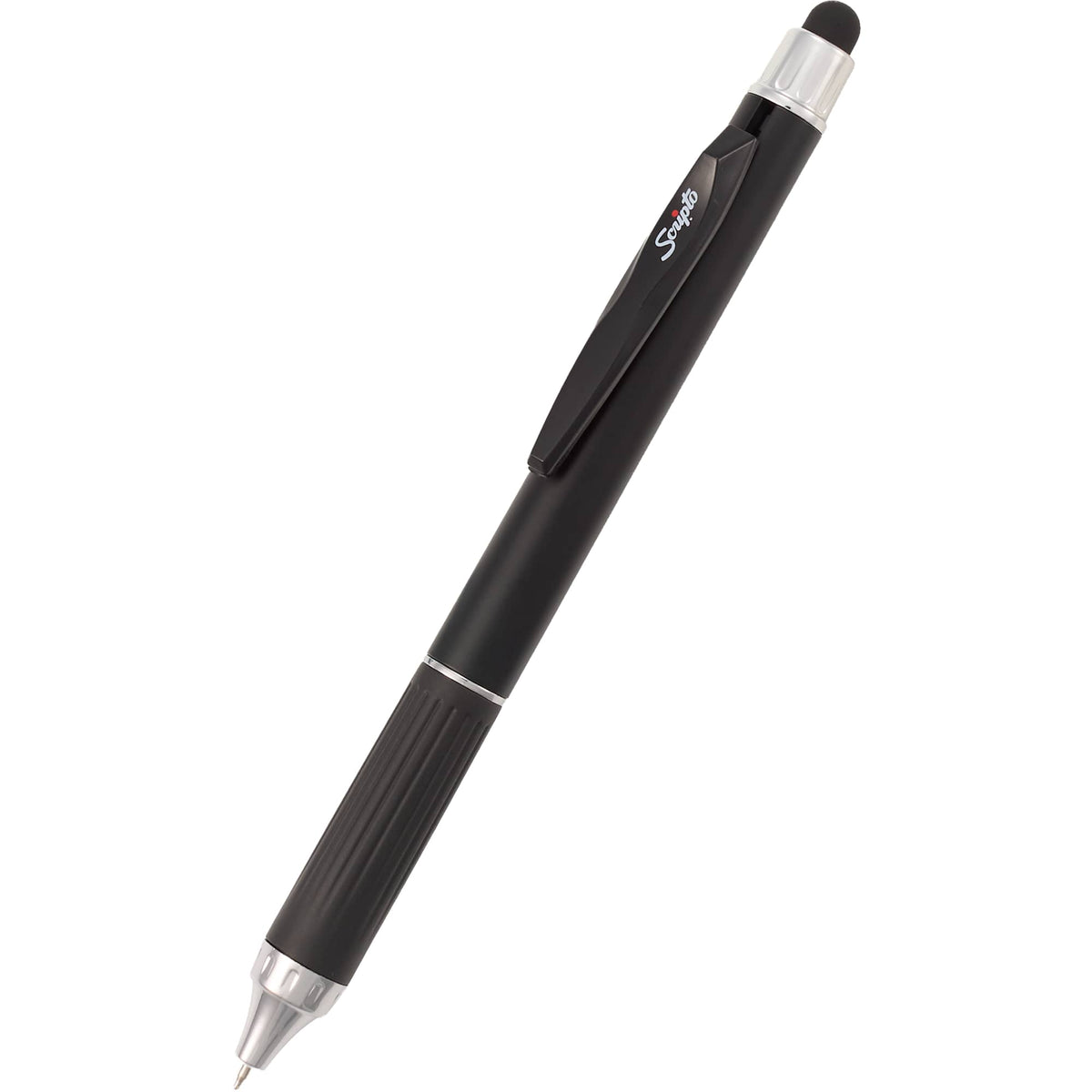 Scripto Neo Metallic Stylus Gel Pen in Recycled ABS Full Color - Black - Detail