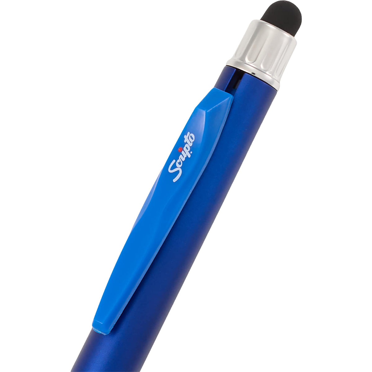 Scripto Neo Metallic Stylus Gel Pen in Recycled ABS Full Color - Blue - Detail 2