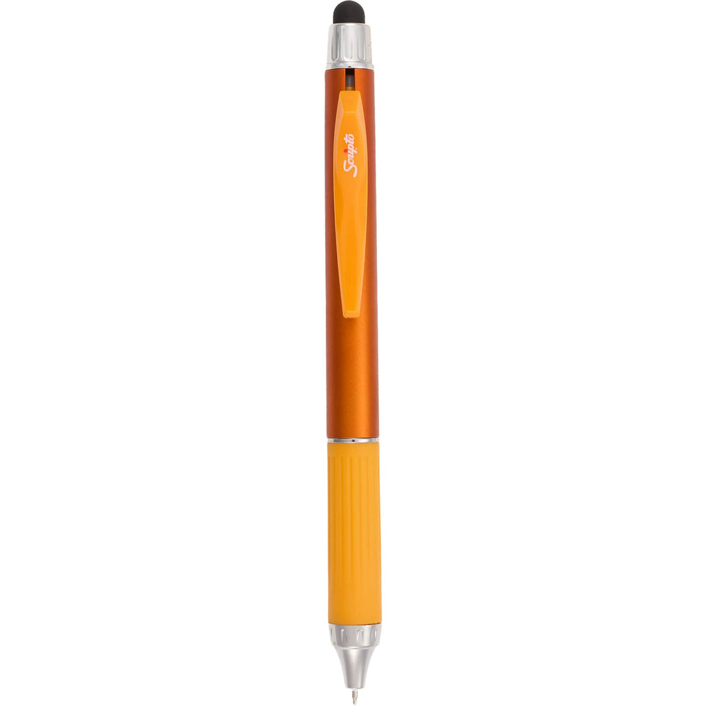 Scripto Neo Metallic Stylus Gel Pen in Recycled ABS Full Color - Orange - Clip