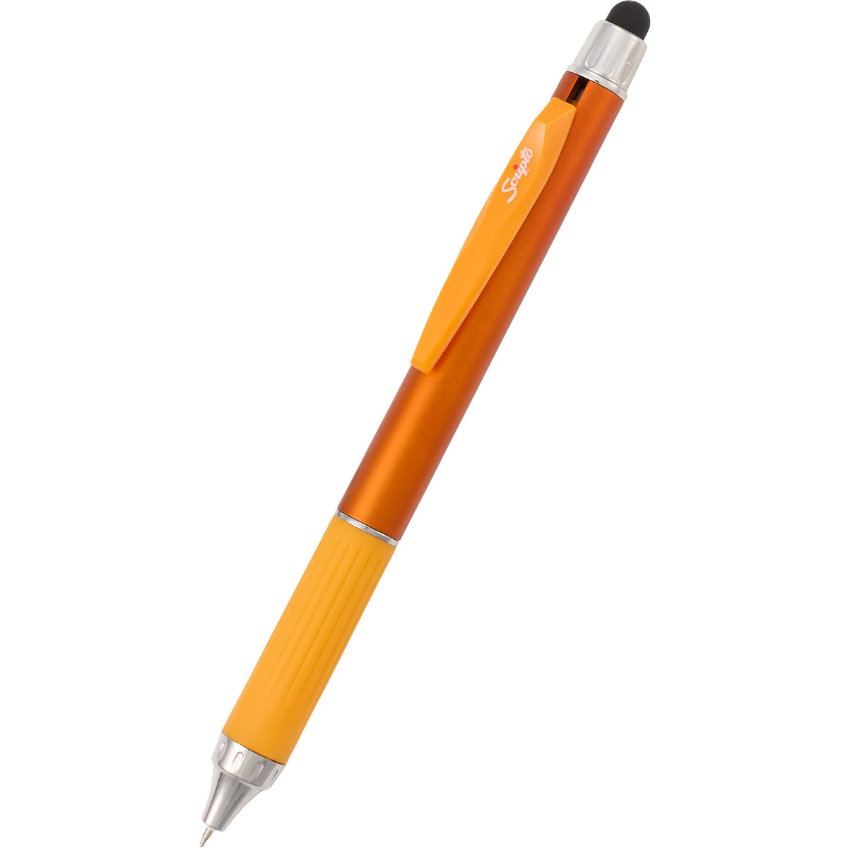 Scripto Neo Metallic Stylus Gel Pen in Recycled ABS Full Color - Orange - Detail