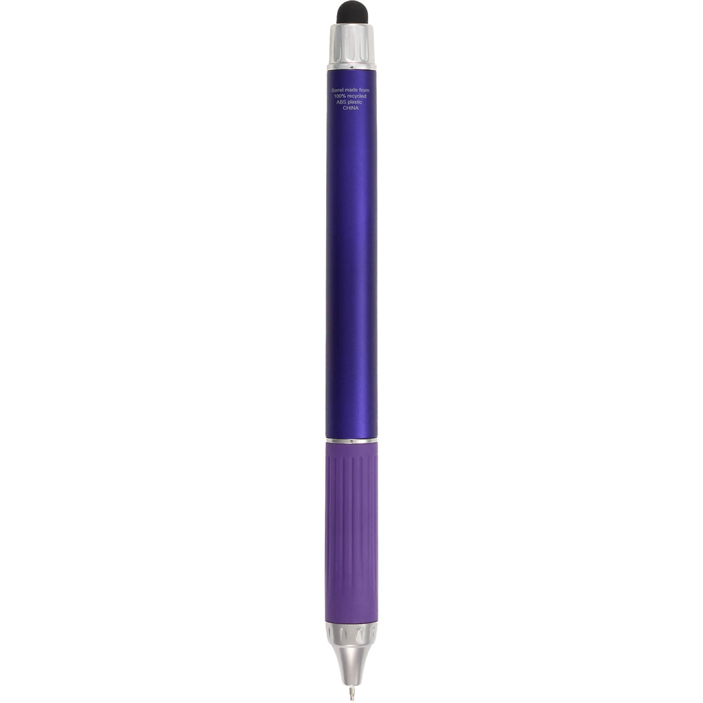 Scripto Neo Metallic Stylus Gel Pen in Recycled ABS Full Color - Purple - Back