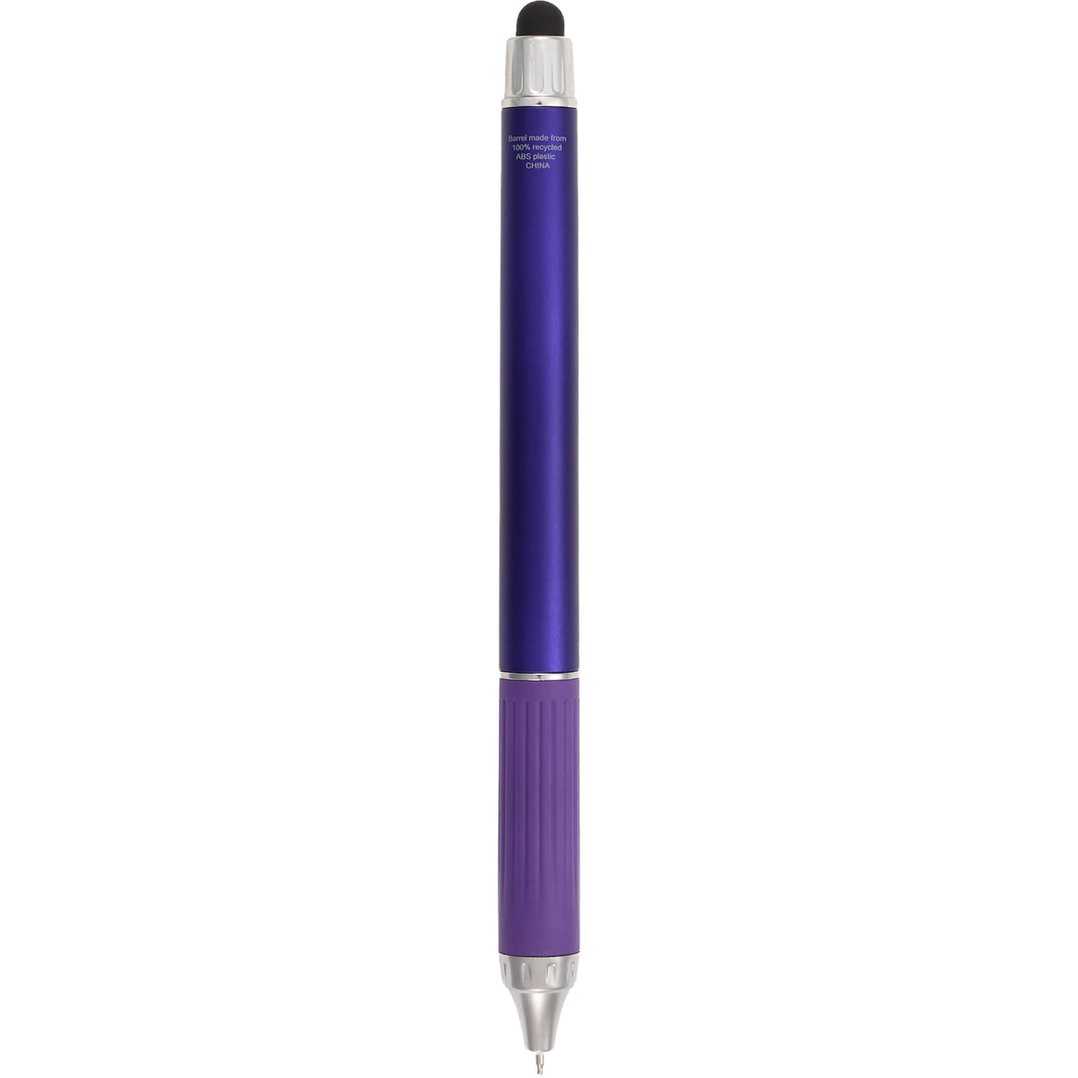 Scripto Neo Metallic Stylus Gel Pen in Recycled ABS Full Color - Purple - Back