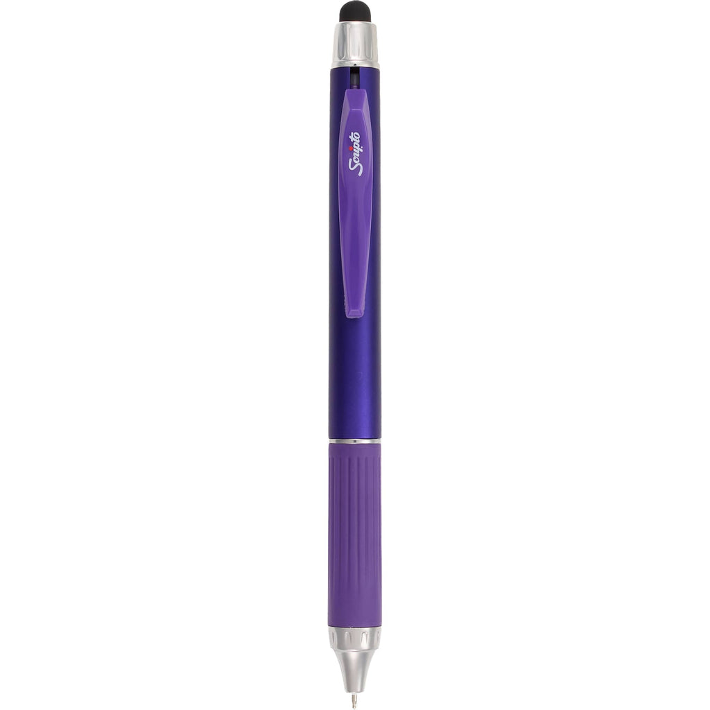 Scripto Neo Metallic Stylus Gel Pen in Recycled ABS Full Color - Purple - Clip