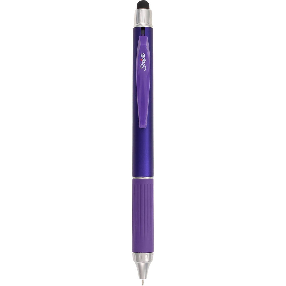 Scripto Neo Metallic Stylus Gel Pen in Recycled ABS Full Color - Purple - Clip
