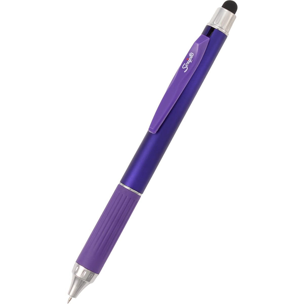 Scripto Neo Metallic Stylus Gel Pen in Recycled ABS Full Color - Purple - Detail 2