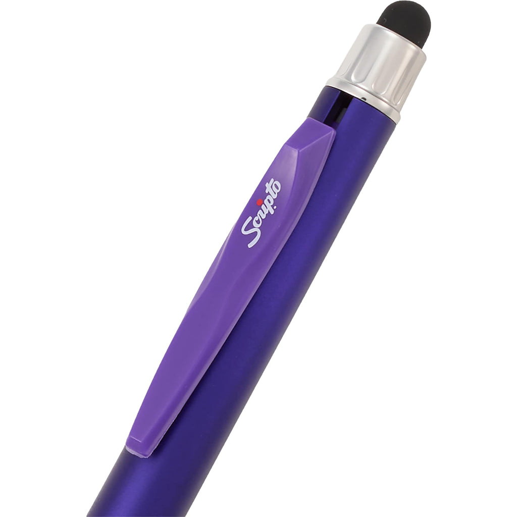 Scripto Neo Metallic Stylus Gel Pen in Recycled ABS Full Color - Purple - Detail 3