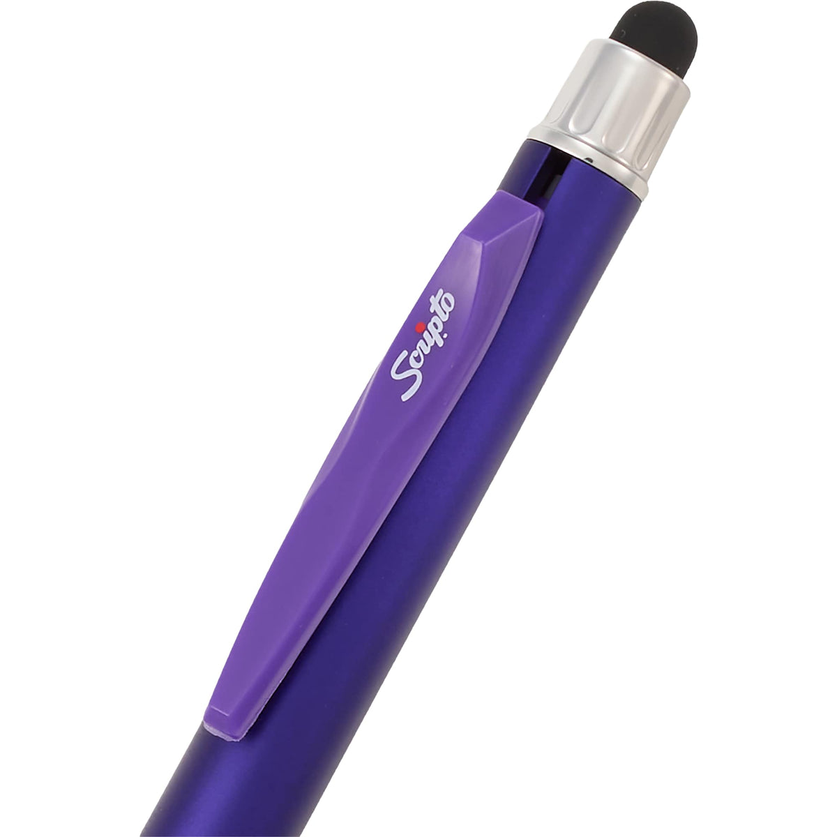 Scripto Neo Metallic Stylus Gel Pen in Recycled ABS Full Color - Purple - Detail 3