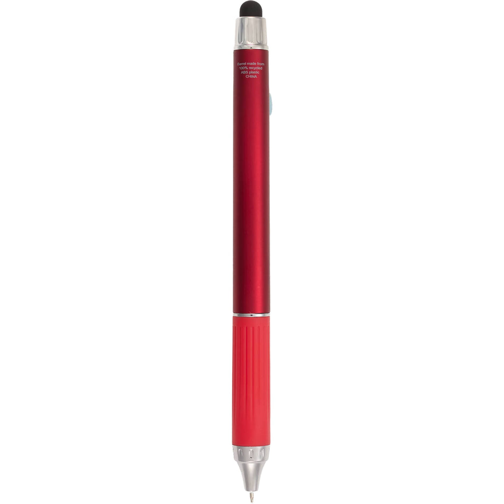 Scripto Neo Metallic Stylus Gel Pen in Recycled ABS Full Color - Red - Back