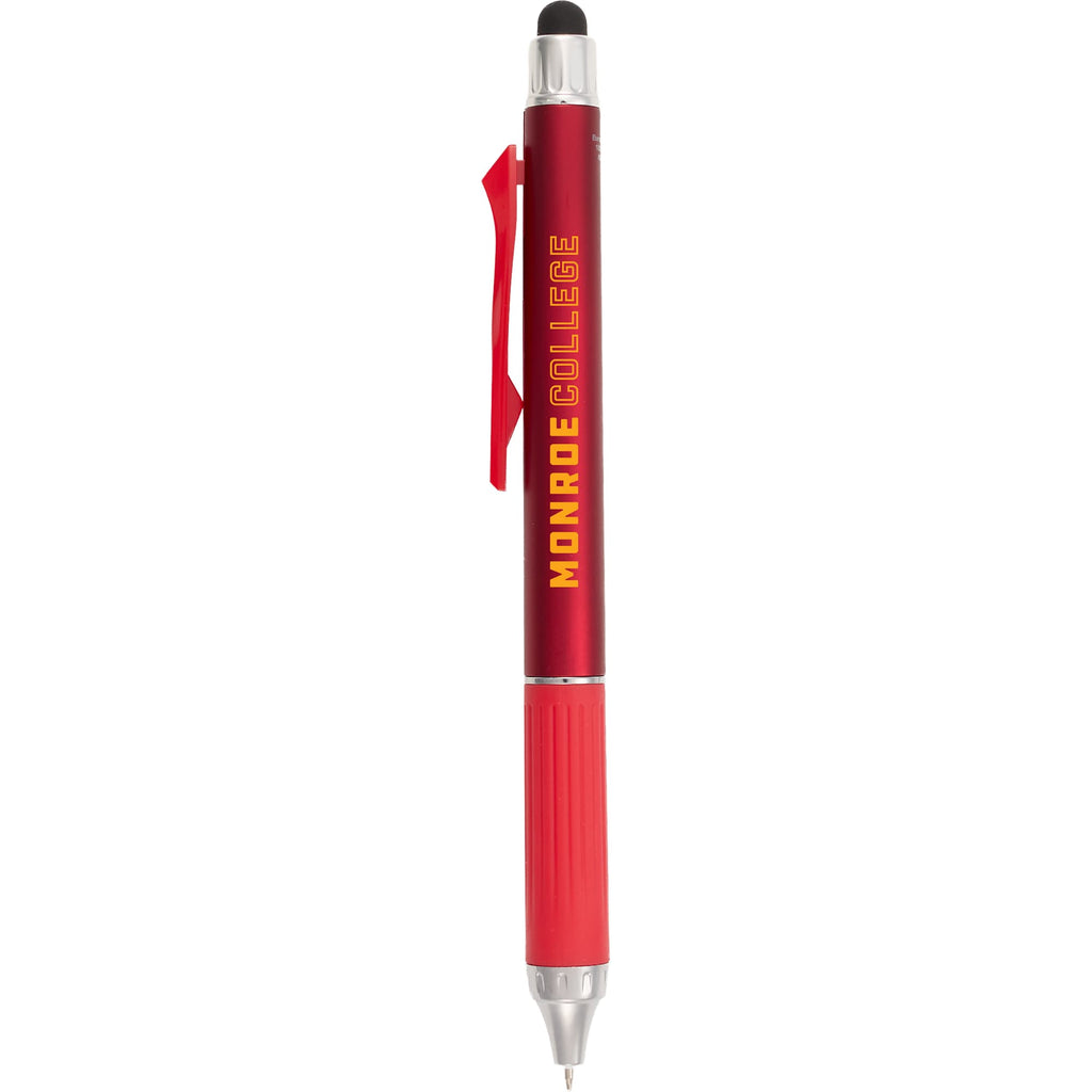 Scripto Neo Metallic Stylus Gel Pen in Recycled ABS Full Color - Red - Front