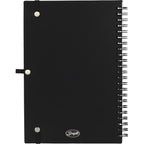 Scripto Recycled Spiral Notebook with Front Pockets, 5.5 x 8.5 Inches - Black - Back