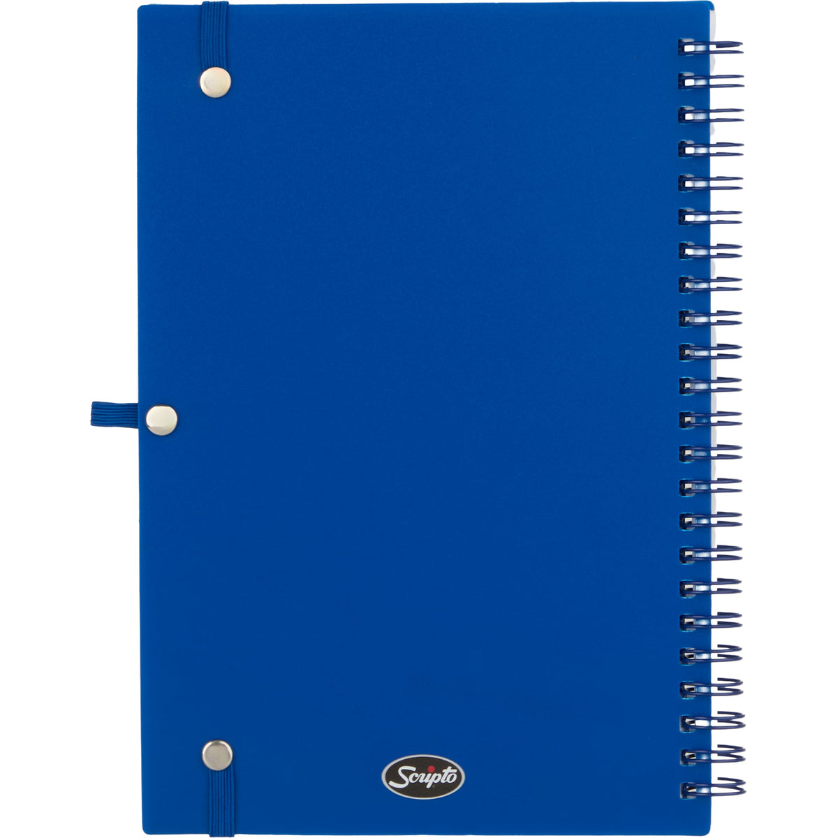 Scripto Recycled Spiral Notebook with Front Pockets, 5.5 x 8.5 Inches - Blue - Back