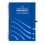 Scripto Recycled Spiral Notebook with Front Pockets, 5.5 x 8.5 Inches - Blue - Front