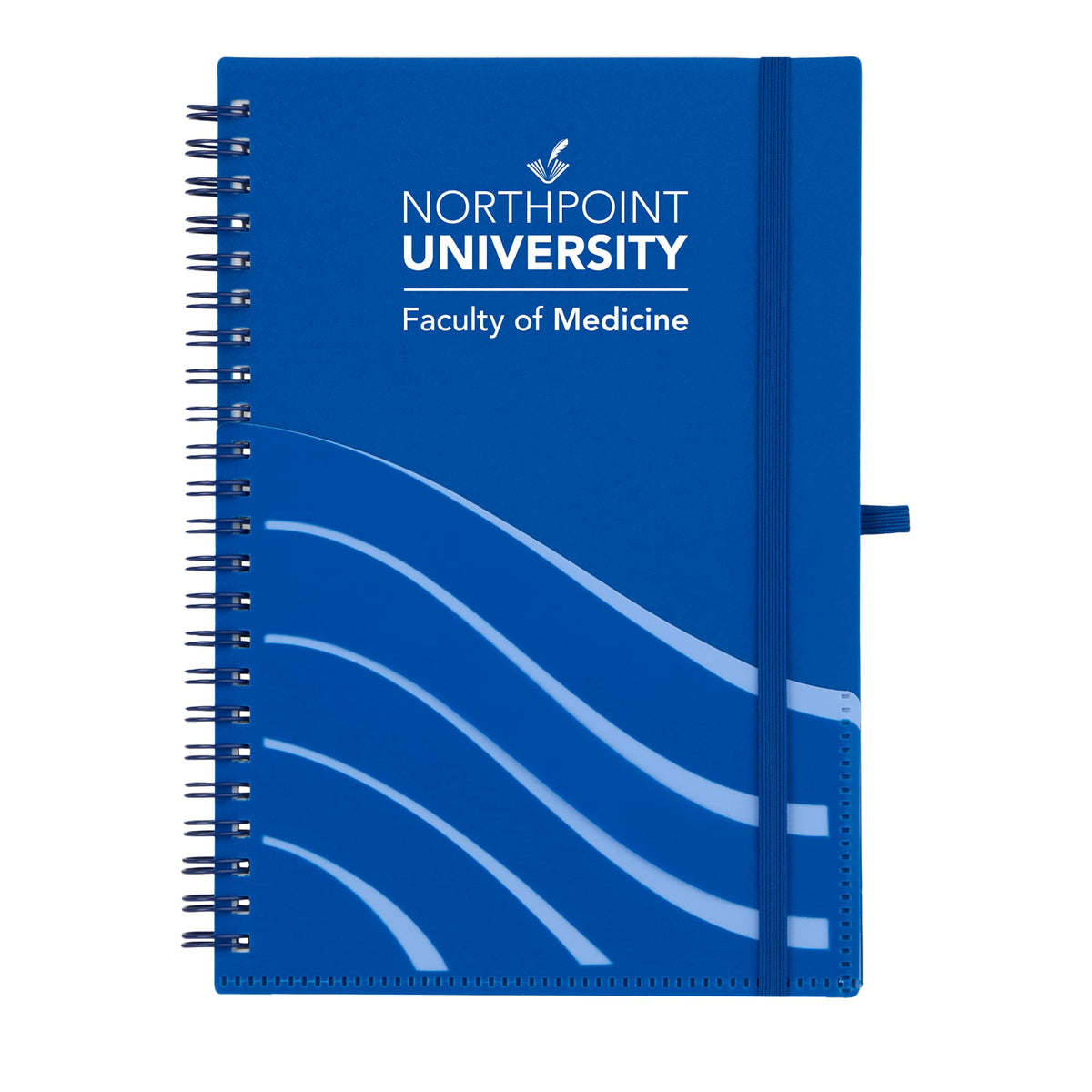 Scripto Recycled Spiral Notebook with Front Pockets, 5.5 x 8.5 Inches - Blue - Front